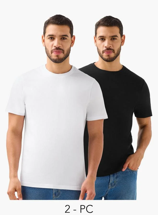 سبلاش فيڤ Men Crew Neck Short Sleeve T-shirt - Set of 2